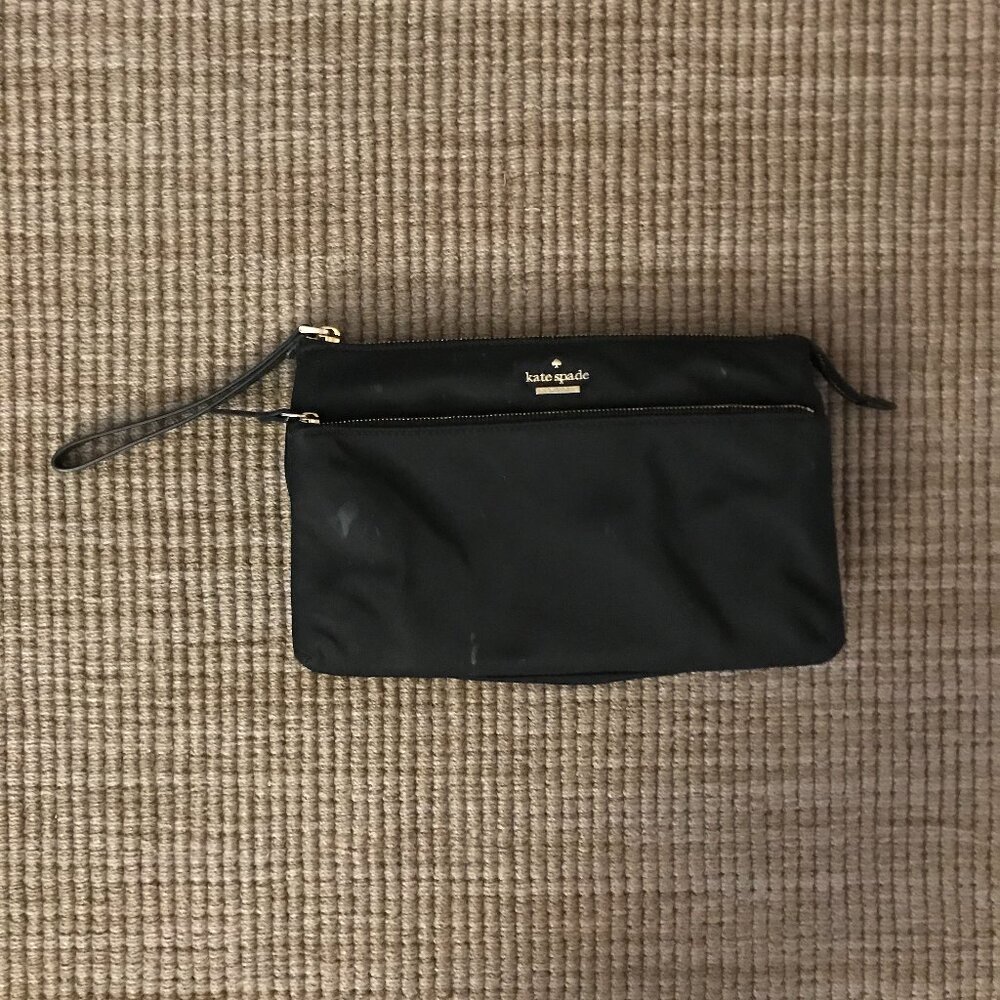 Kate Spade Black Diaper Clutch with diaper changing mat